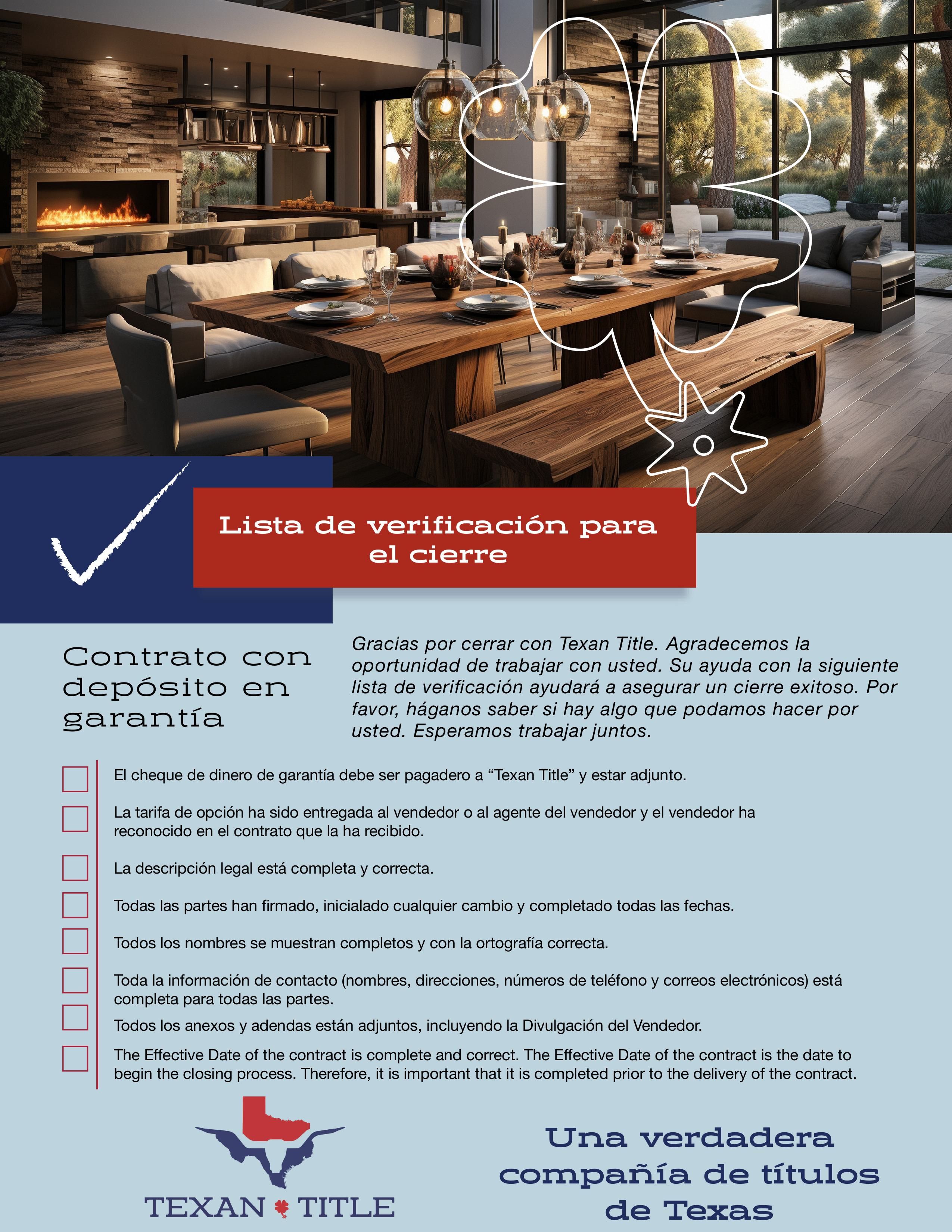 Closing Checklist — Spanish